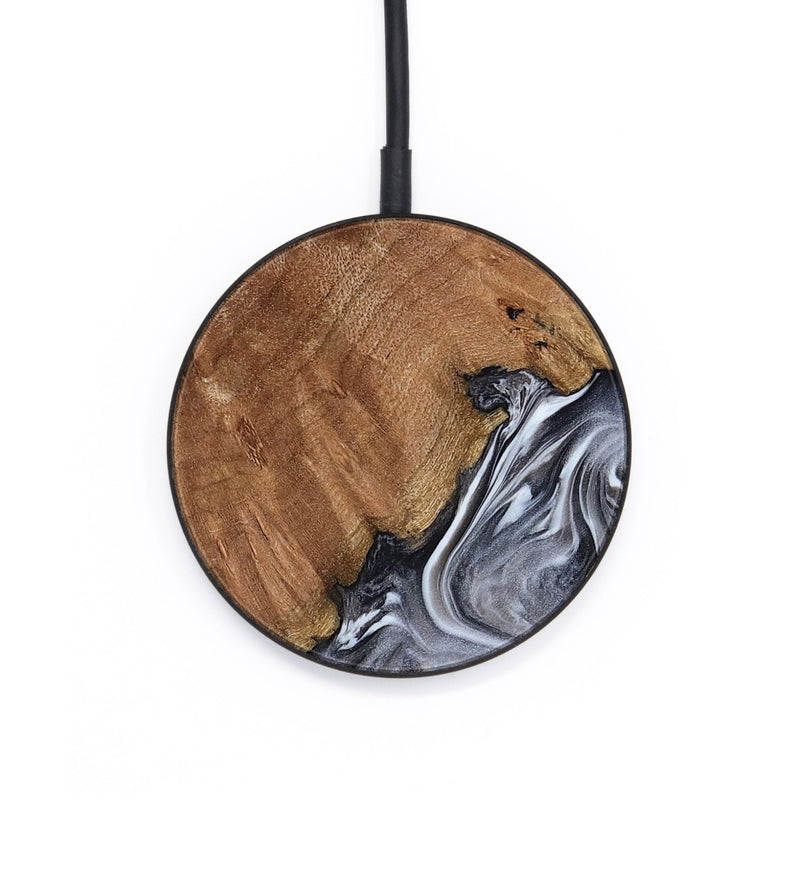 Circle Wood Wireless Charger - Kristy (Black & White, 793877)