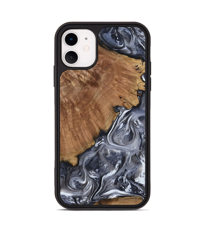 iPhone 11 Wood Phone Case - Kristy (Black & White, 793877)