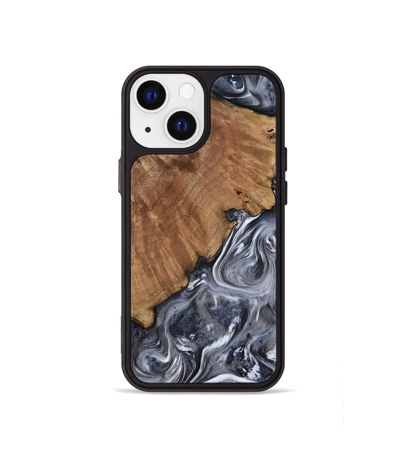 iPhone 13 mini Wood Phone Case - Kristy (Black & White, 793877)
