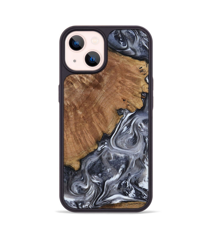 iPhone 14 Wood Phone Case - Kristy (Black & White, 793877)