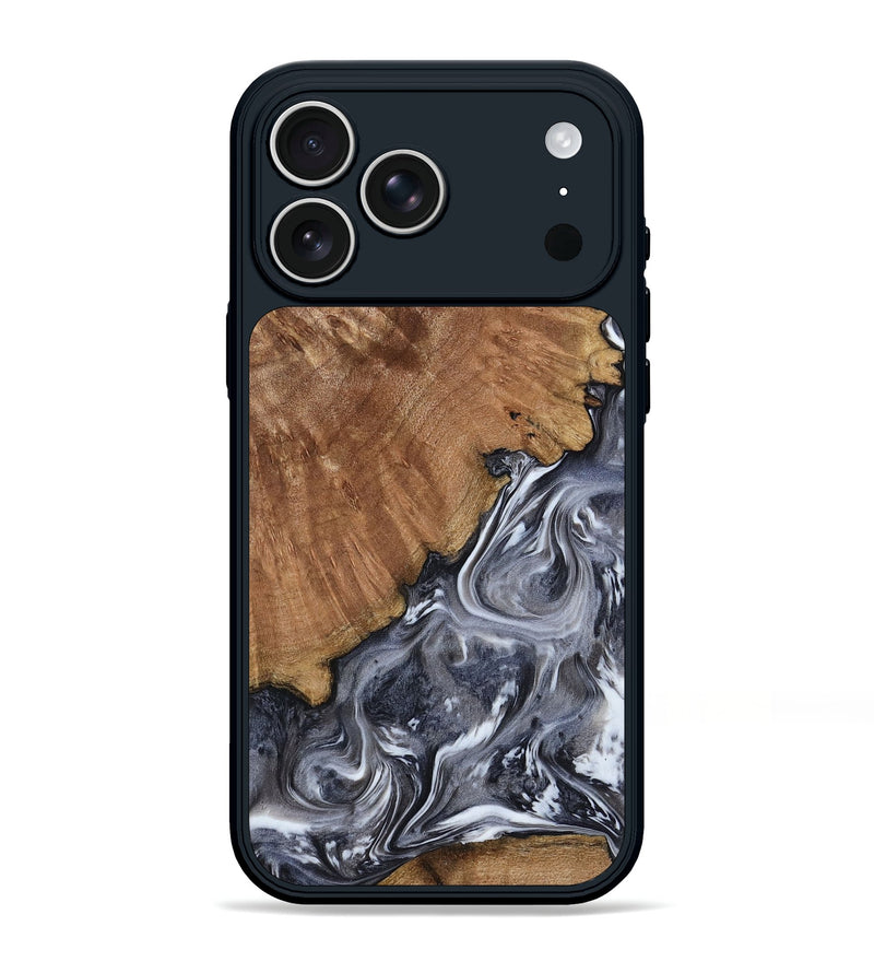 iPhone 17 Pro Max Wood Phone Case - Kristy (Black & White, 793877)