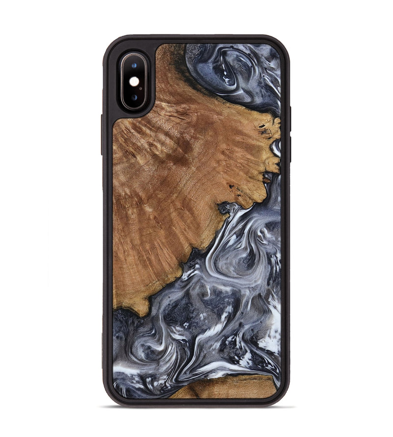 iPhone Xs Max Wood Phone Case - Kristy (Black & White, 793877)