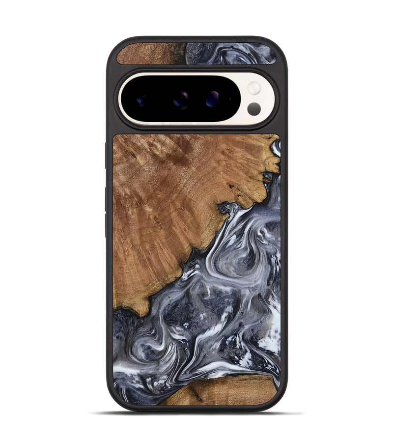 Pixel 9 Pro Wood Phone Case - Kristy (Black & White, 793877)