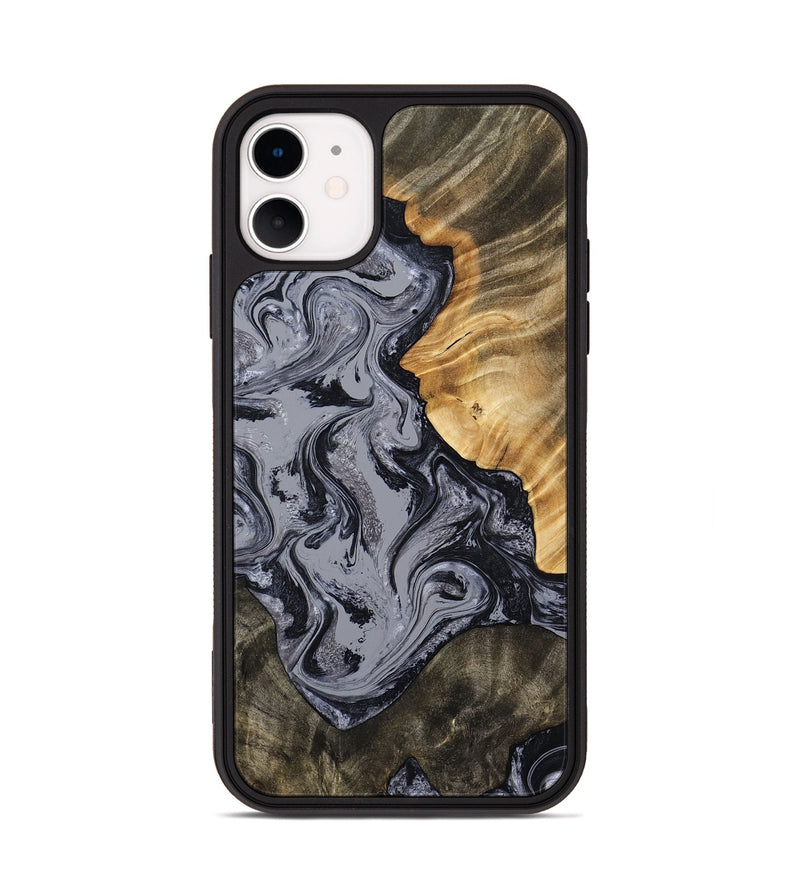 iPhone 11 Wood Phone Case - Matteo (Black & White, 793879)