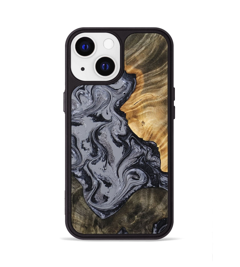 iPhone 13 Wood Phone Case - Matteo (Black & White, 793879)