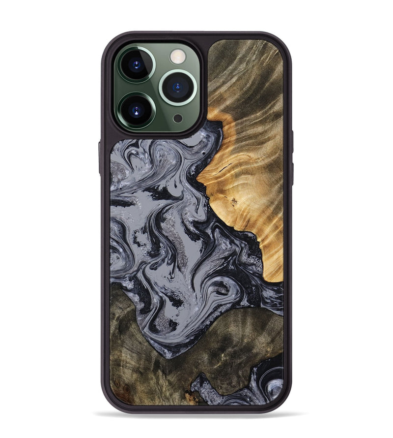 iPhone 13 Pro Max Wood Phone Case - Matteo (Black & White, 793879)