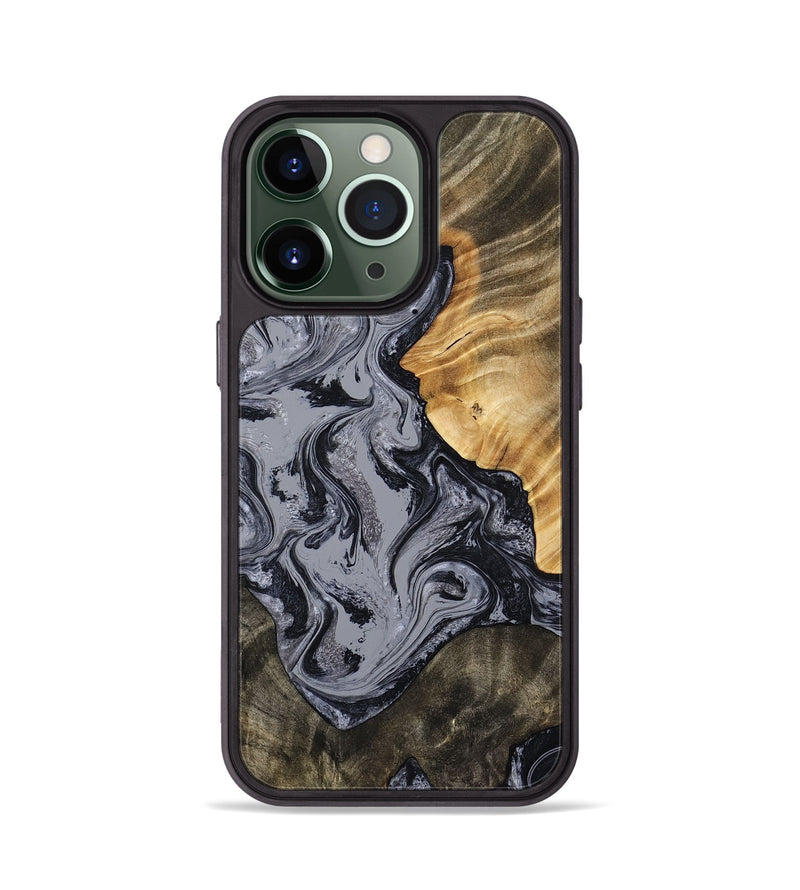 iPhone 13 Pro Wood Phone Case - Matteo (Black & White, 793879)