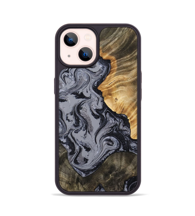 iPhone 14 Wood Phone Case - Matteo (Black & White, 793879)