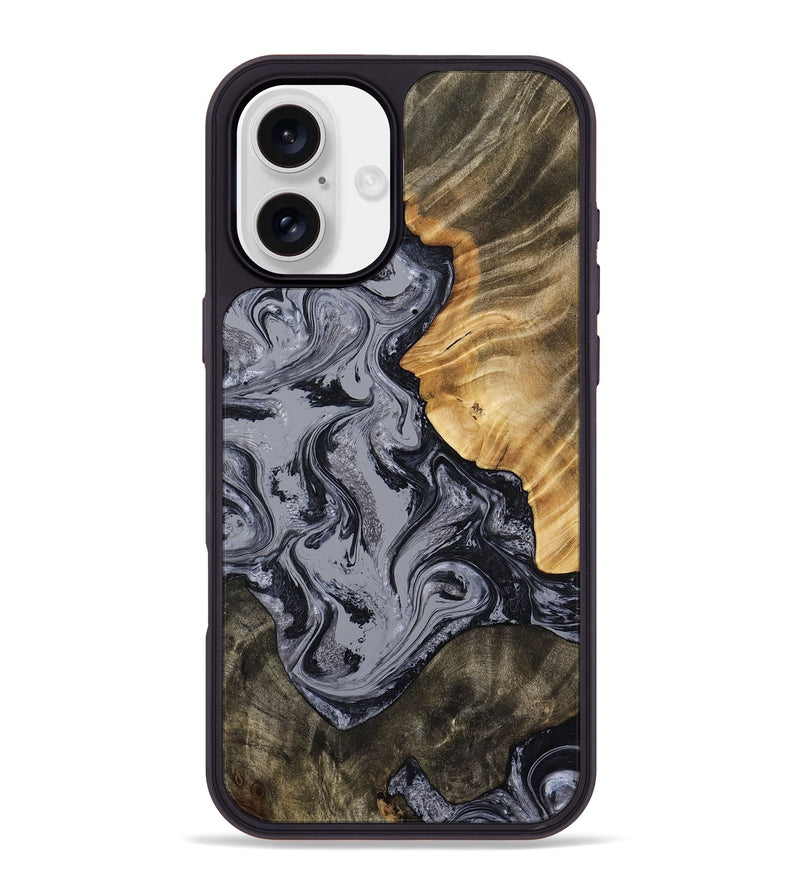 iPhone 16 Plus Wood Phone Case - Matteo (Black & White, 793879)