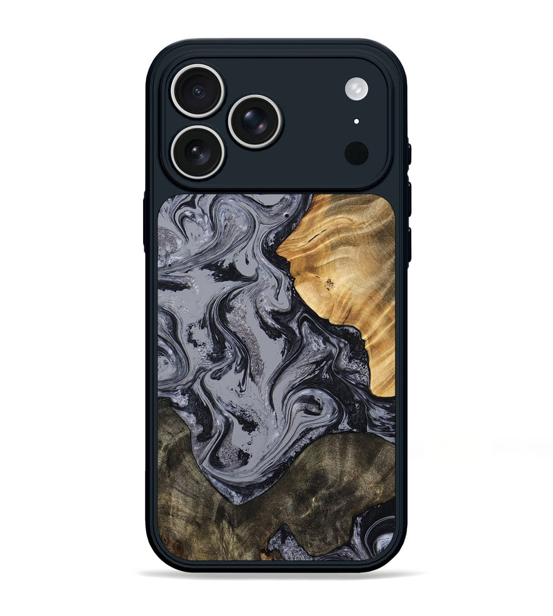 iPhone 17 Pro Max Wood Phone Case - Matteo (Black & White, 793879)