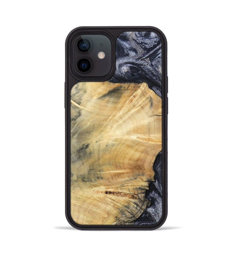 iPhone 12 Wood Phone Case - Giovani (Black & White, 793881)