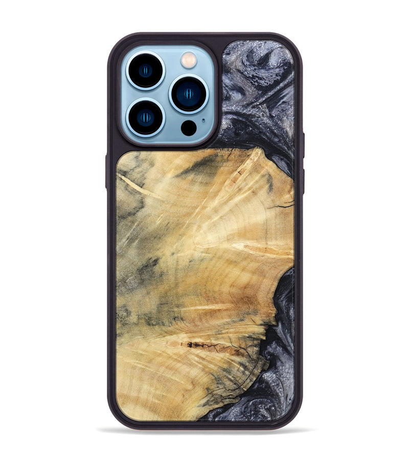 iPhone 14 Pro Max Wood Phone Case - Giovani (Black & White, 793881)