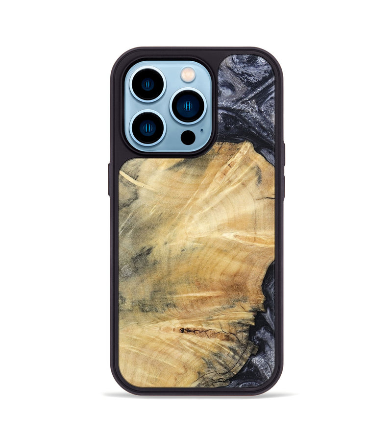 iPhone 14 Pro Wood Phone Case - Giovani (Black & White, 793881)