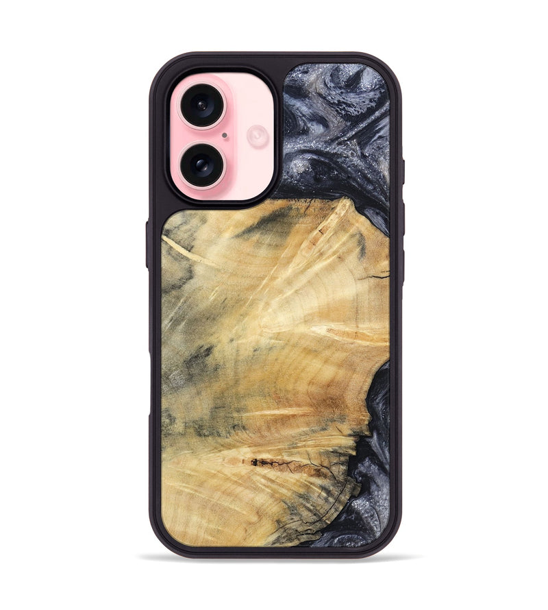 iPhone 16 Wood Phone Case - Giovani (Black & White, 793881)