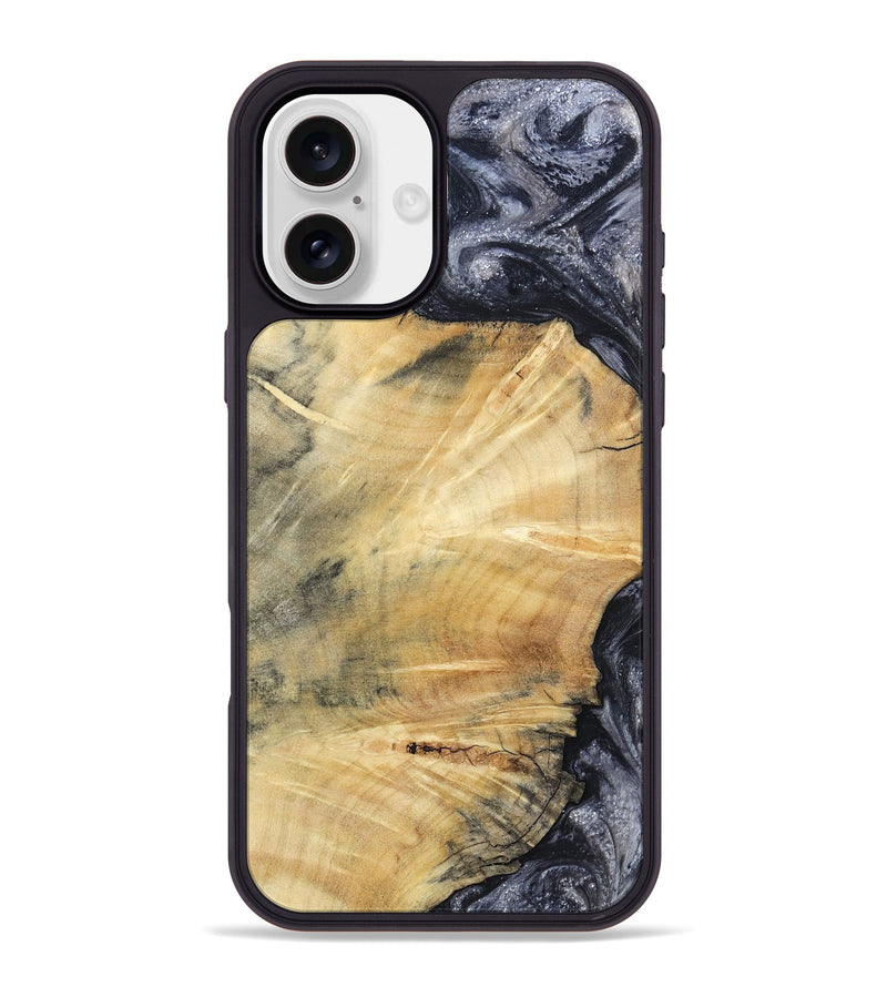 iPhone 16 Plus Wood Phone Case - Giovani (Black & White, 793881)