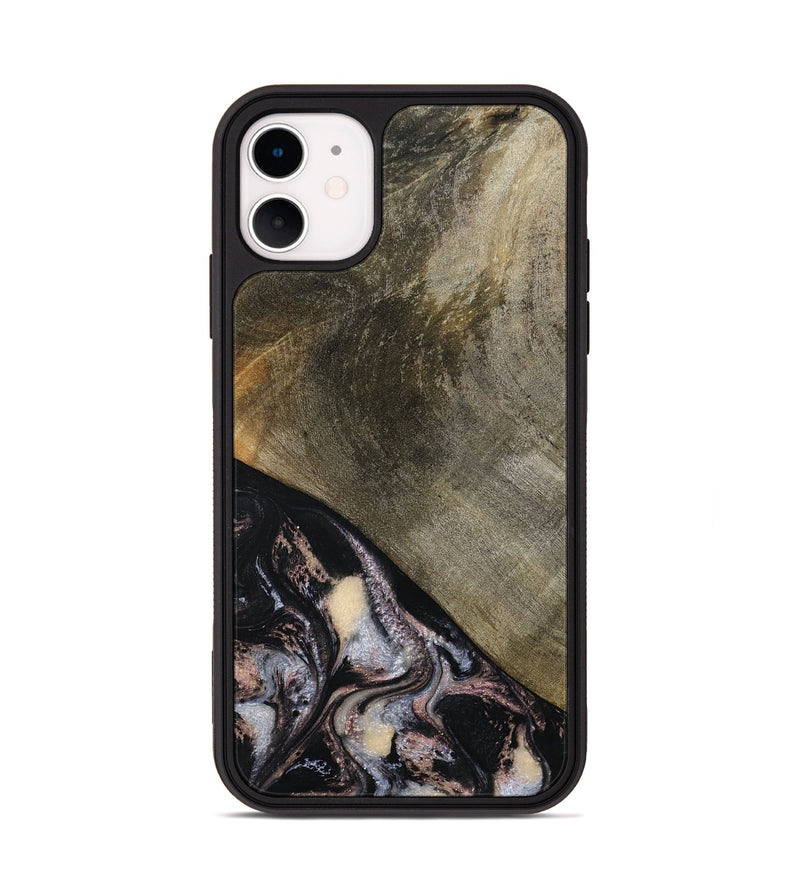 iPhone 11 Wood Phone Case - Dominik (Black & White, 793884)