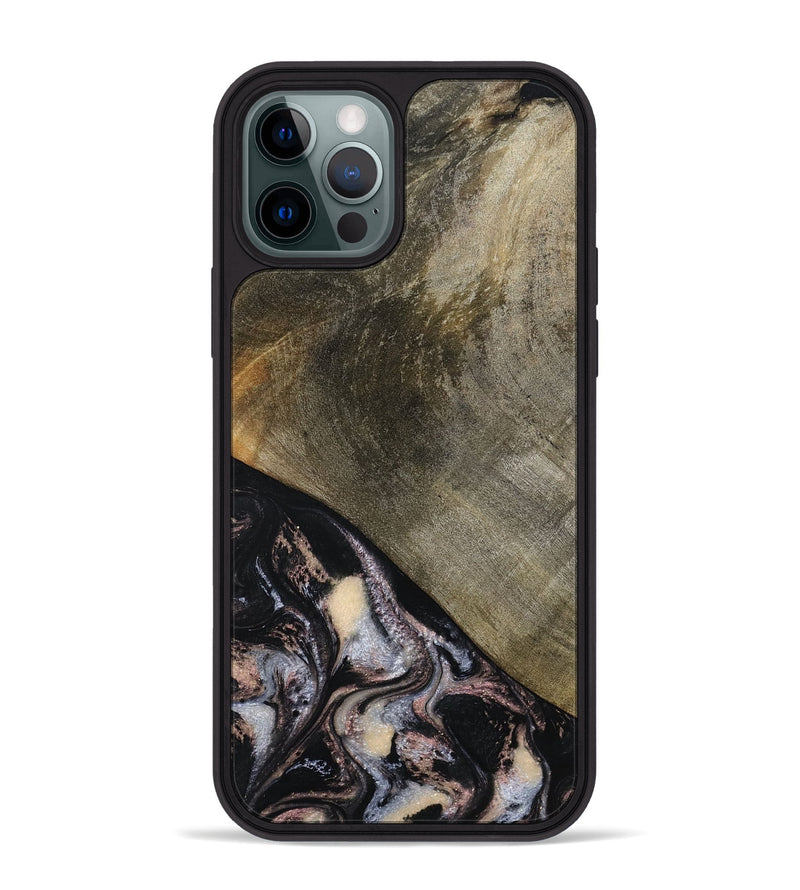 iPhone 12 Pro Max Wood Phone Case - Dominik (Black & White, 793884)