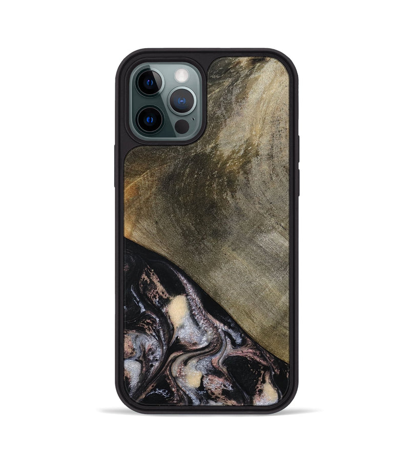iPhone 12 Pro Wood Phone Case - Dominik (Black & White, 793884)