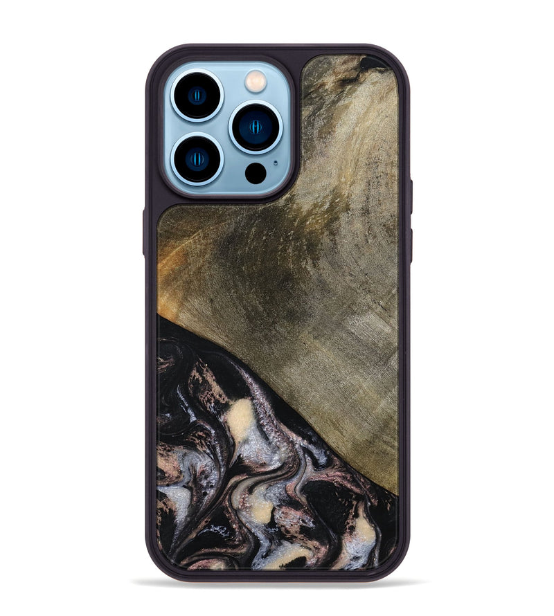 iPhone 14 Pro Max Wood Phone Case - Dominik (Black & White, 793884)