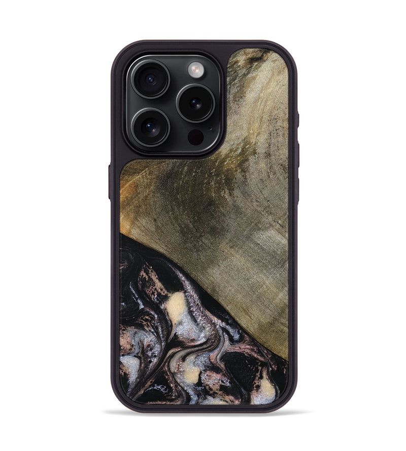 iPhone 15 Pro Wood Phone Case - Dominik (Black & White, 793884)