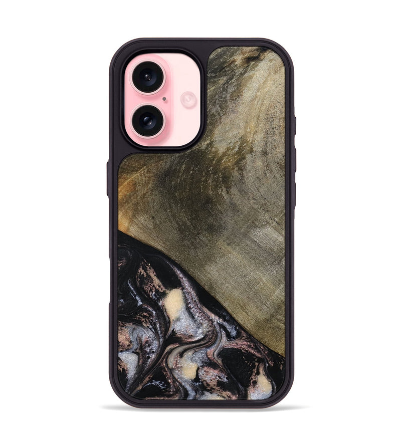 iPhone 16 Wood Phone Case - Dominik (Black & White, 793884)