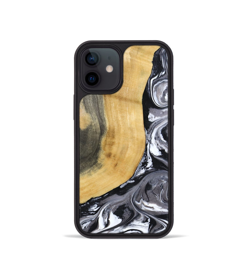 iPhone 12 mini Wood Phone Case - Arther (Black & White, 793908)