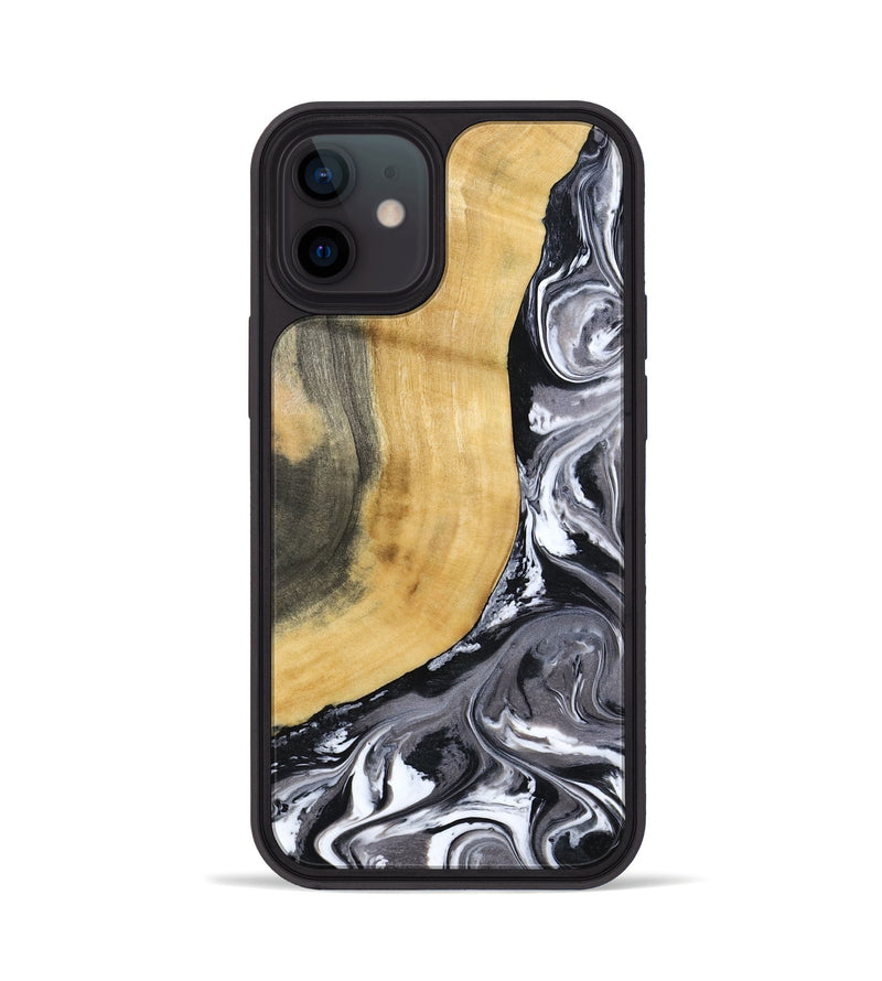 iPhone 12 Wood Phone Case - Arther (Black & White, 793908)