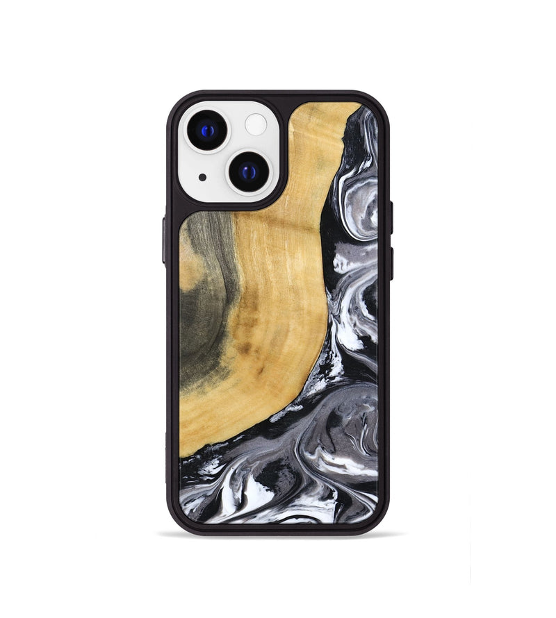 iPhone 13 mini Wood Phone Case - Arther (Black & White, 793908)