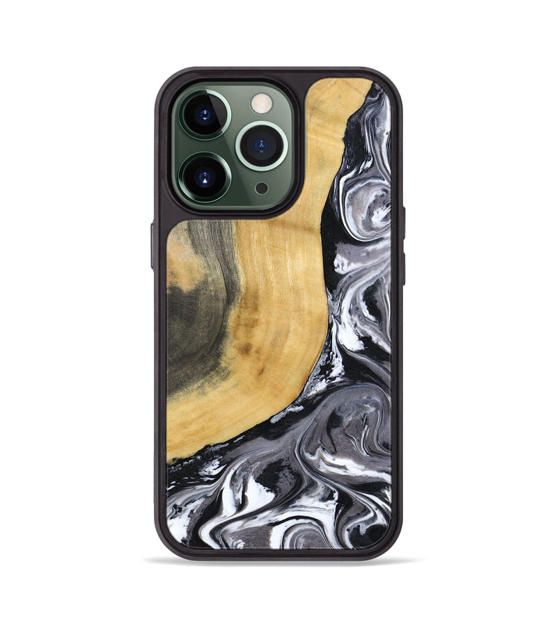 iPhone 13 Pro Wood Phone Case - Arther (Black & White, 793908)