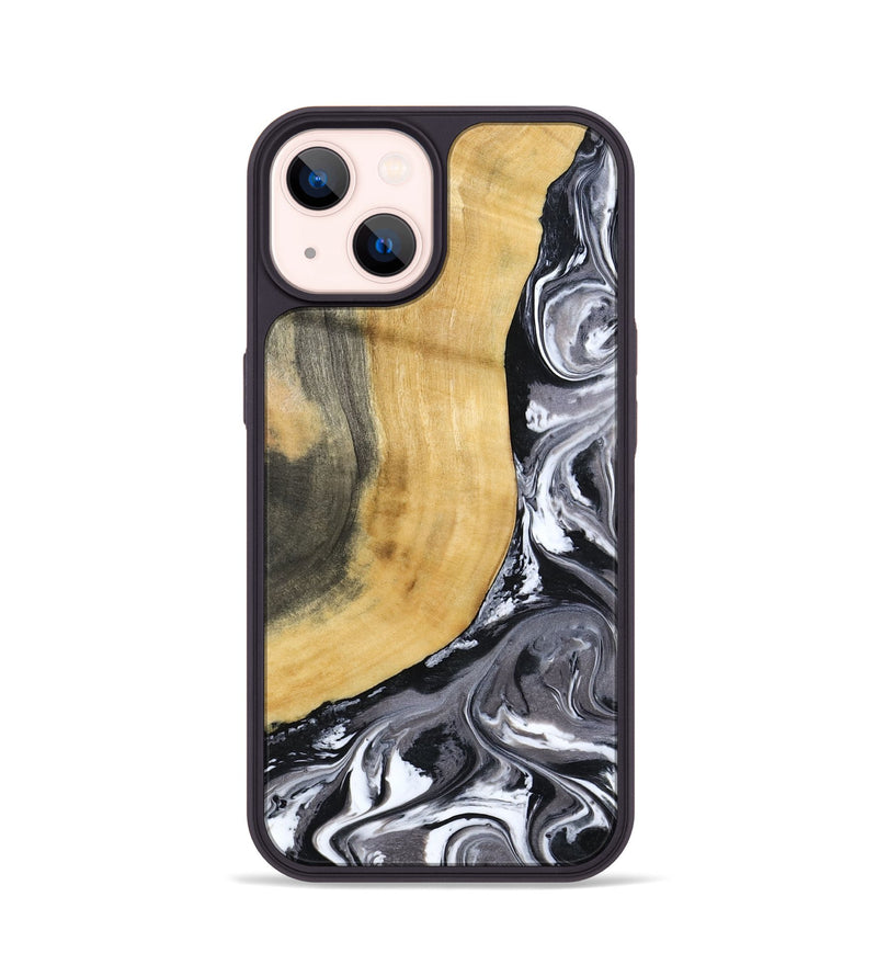 iPhone 14 Wood Phone Case - Arther (Black & White, 793908)