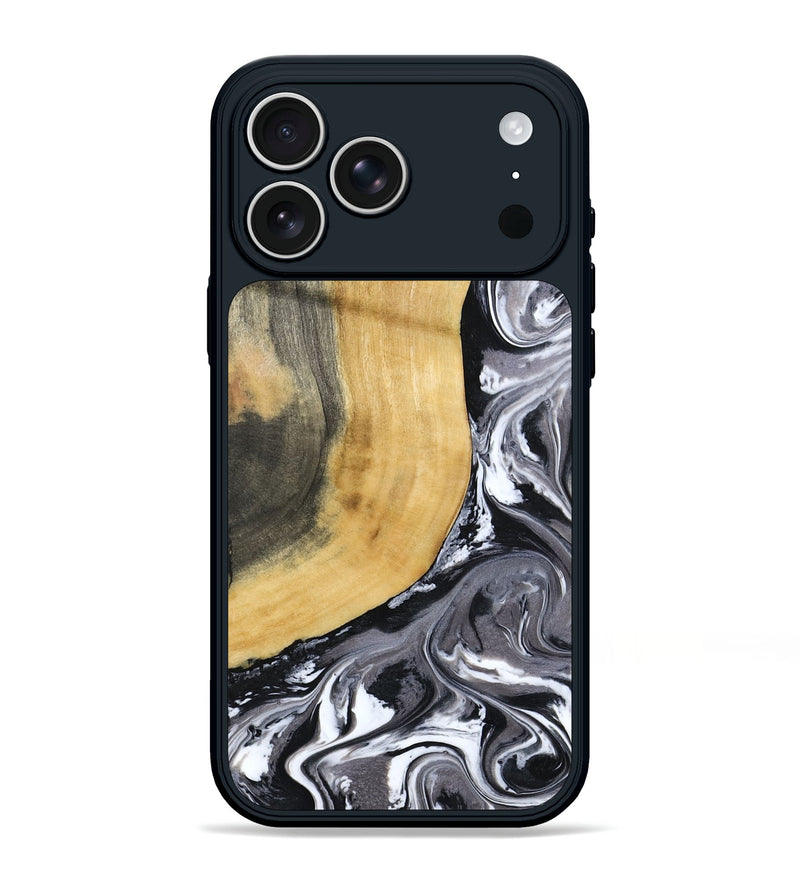 iPhone 17 Pro Max Wood Phone Case - Arther (Black & White, 793908)