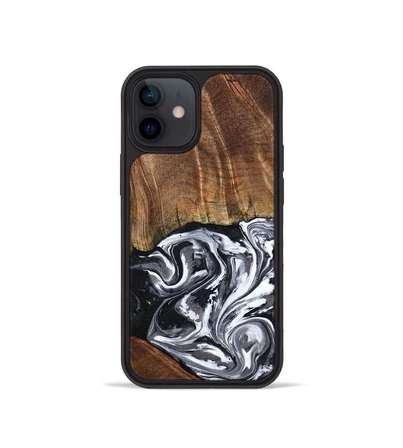 iPhone 12 mini Wood Phone Case - Ona (Black & White, 793911)