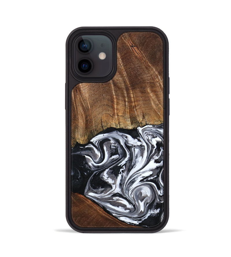 iPhone 12 Wood Phone Case - Ona (Black & White, 793911)