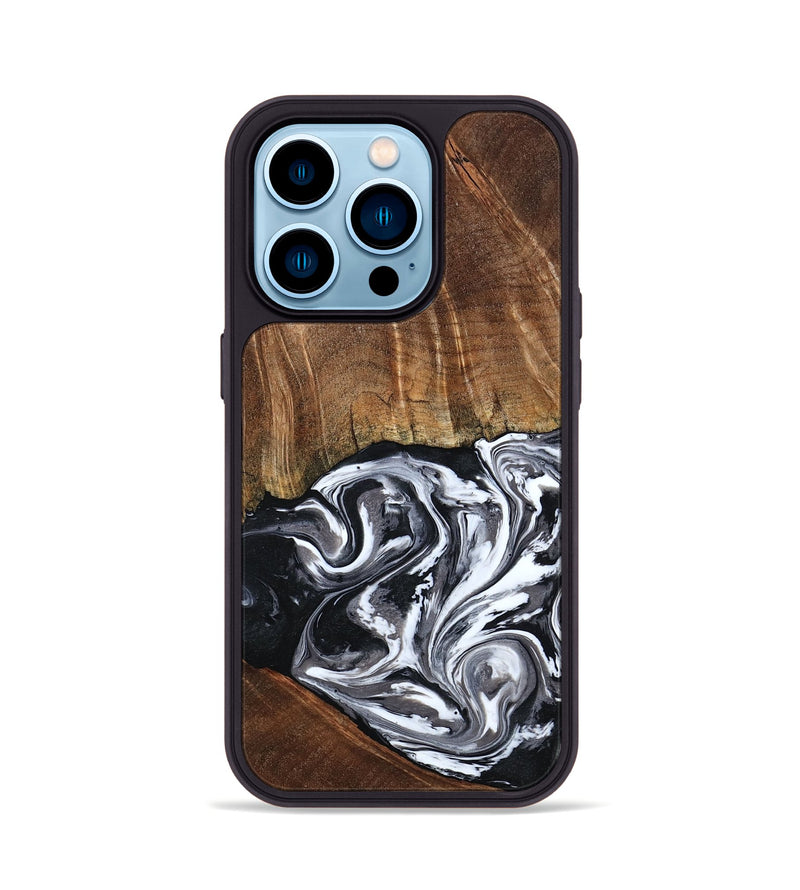 iPhone 14 Pro Wood Phone Case - Ona (Black & White, 793911)