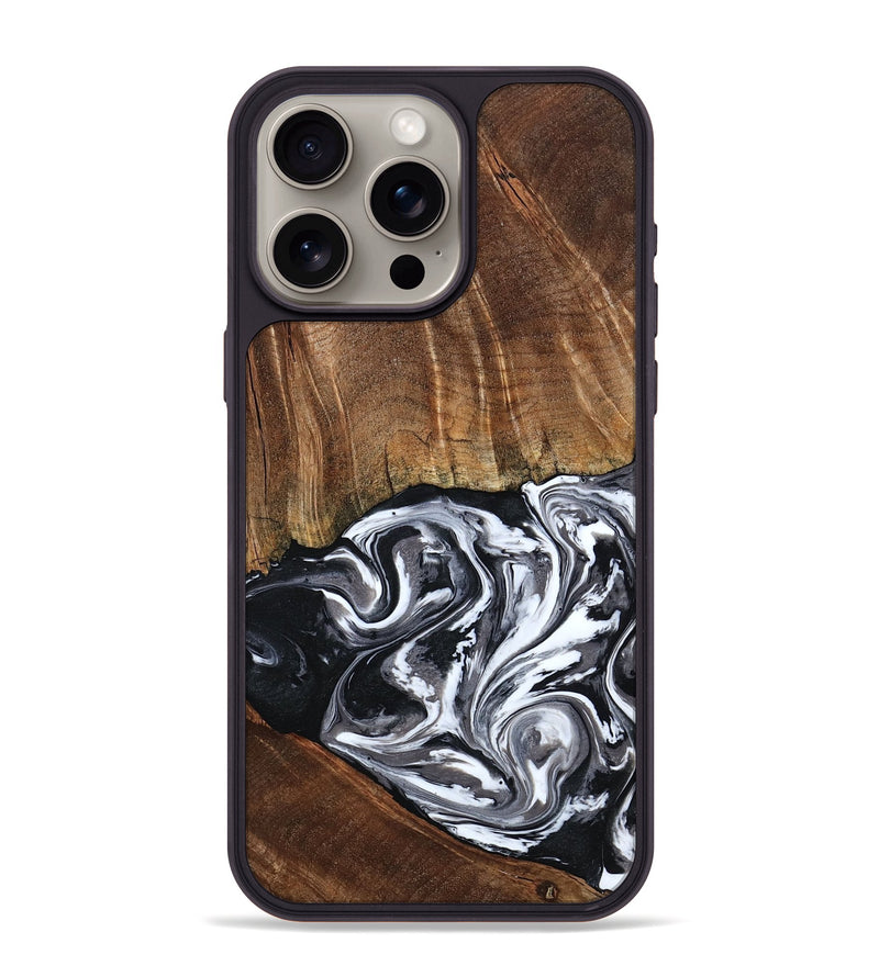 iPhone 15 Pro Max Wood Phone Case - Ona (Black & White, 793911)