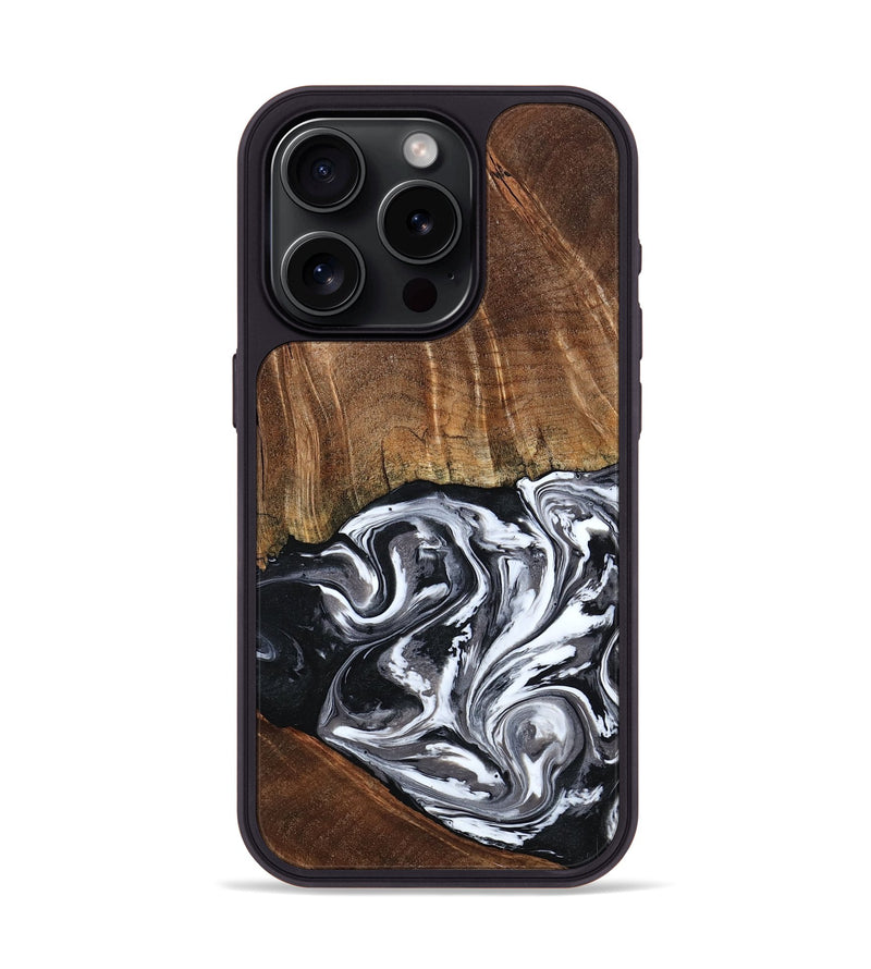 iPhone 15 Pro Wood Phone Case - Ona (Black & White, 793911)