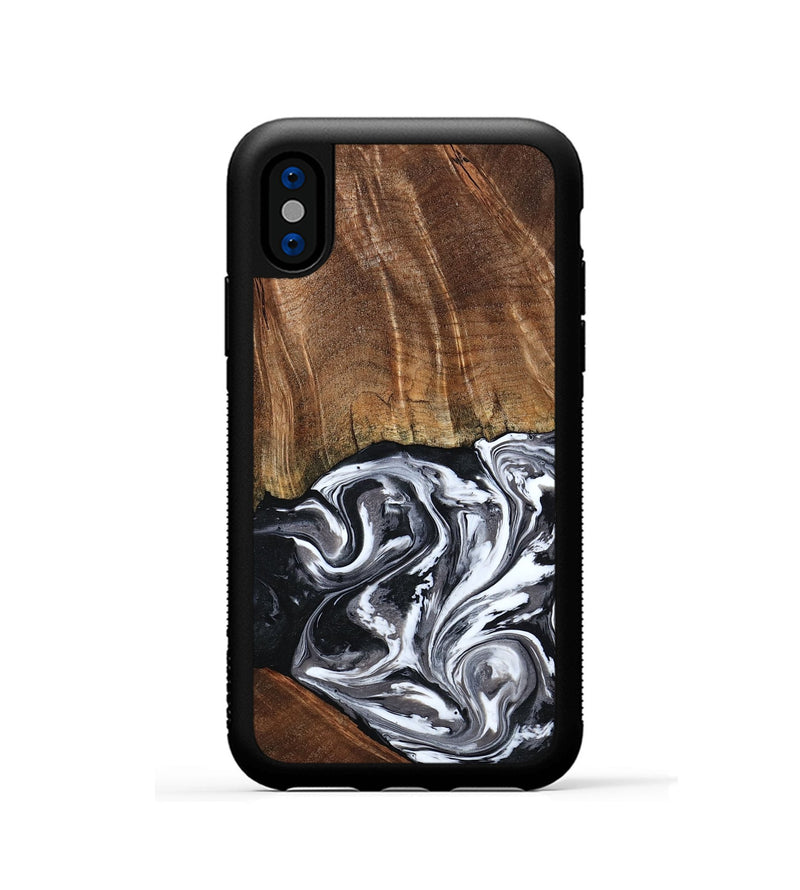 iPhone Xs Wood Phone Case - Ona (Black & White, 793911)