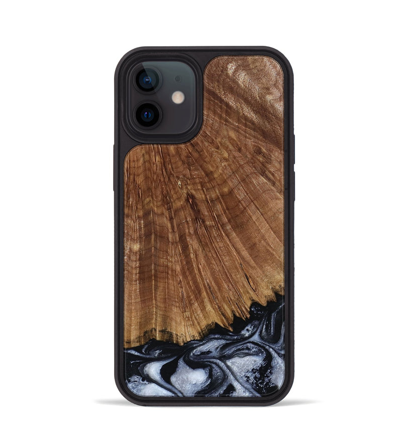 iPhone 12 Wood Phone Case - Laurie (Black & White, 793912)