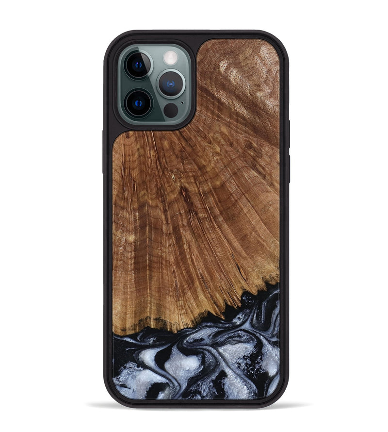 iPhone 12 Pro Max Wood Phone Case - Laurie (Black & White, 793912)