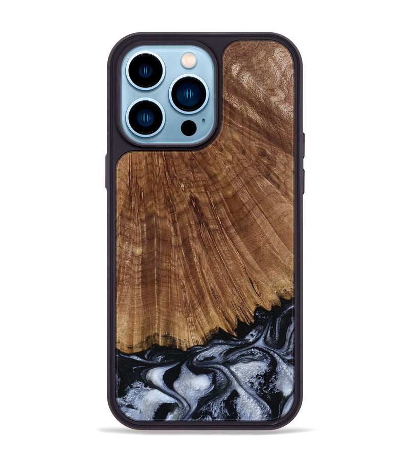 iPhone 14 Pro Max Wood Phone Case - Laurie (Black & White, 793912)