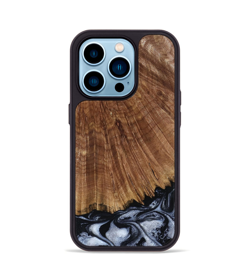 iPhone 14 Pro Wood Phone Case - Laurie (Black & White, 793912)