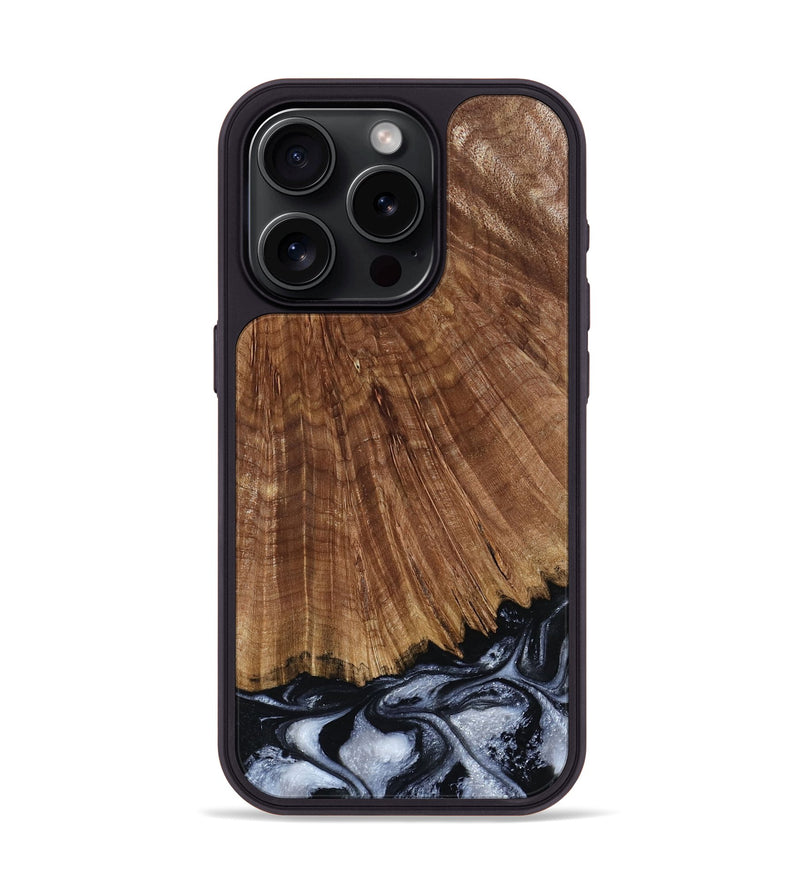 iPhone 15 Pro Wood Phone Case - Laurie (Black & White, 793912)