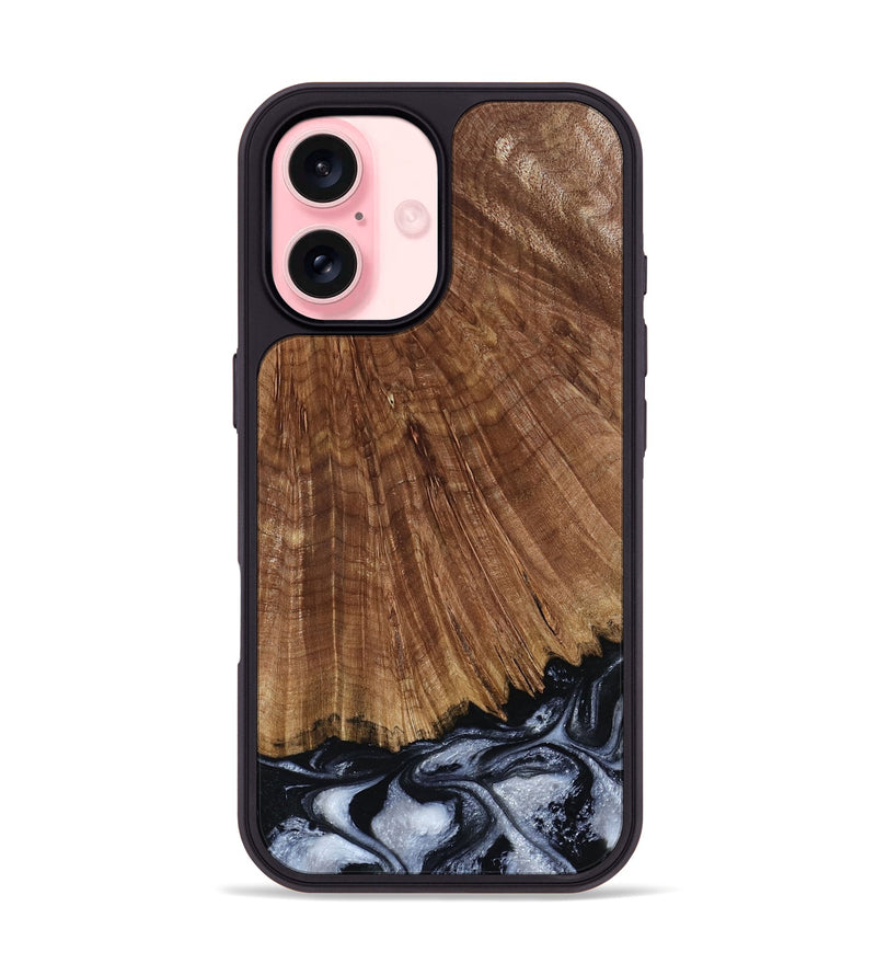 iPhone 16 Wood Phone Case - Laurie (Black & White, 793912)