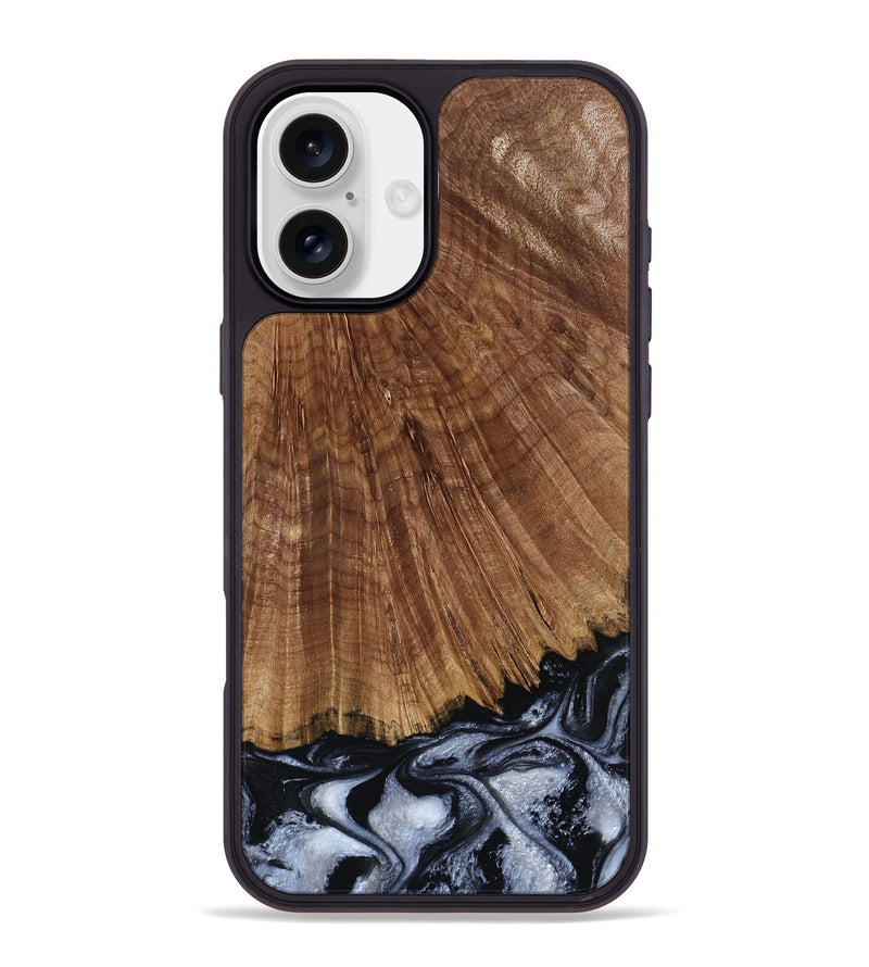 iPhone 16 Plus Wood Phone Case - Laurie (Black & White, 793912)