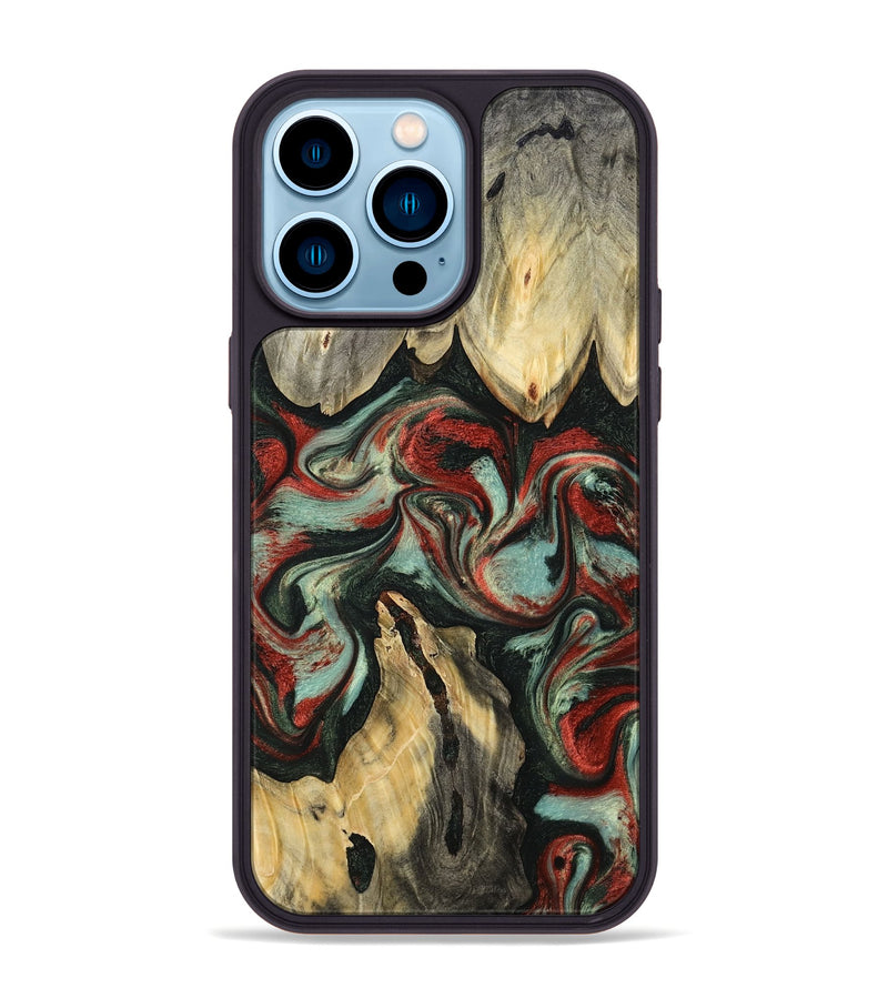 iPhone 14 Pro Max Wood Phone Case - Elsa (Green, 793987)