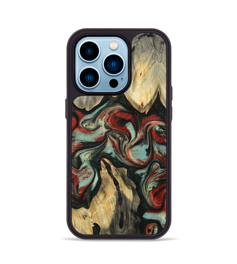 iPhone 14 Pro Wood Phone Case - Elsa (Green, 793987)