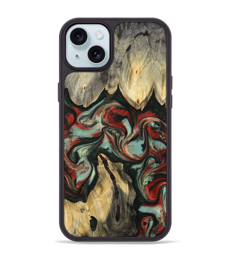 iPhone 15 Plus Wood Phone Case - Elsa (Green, 793987)