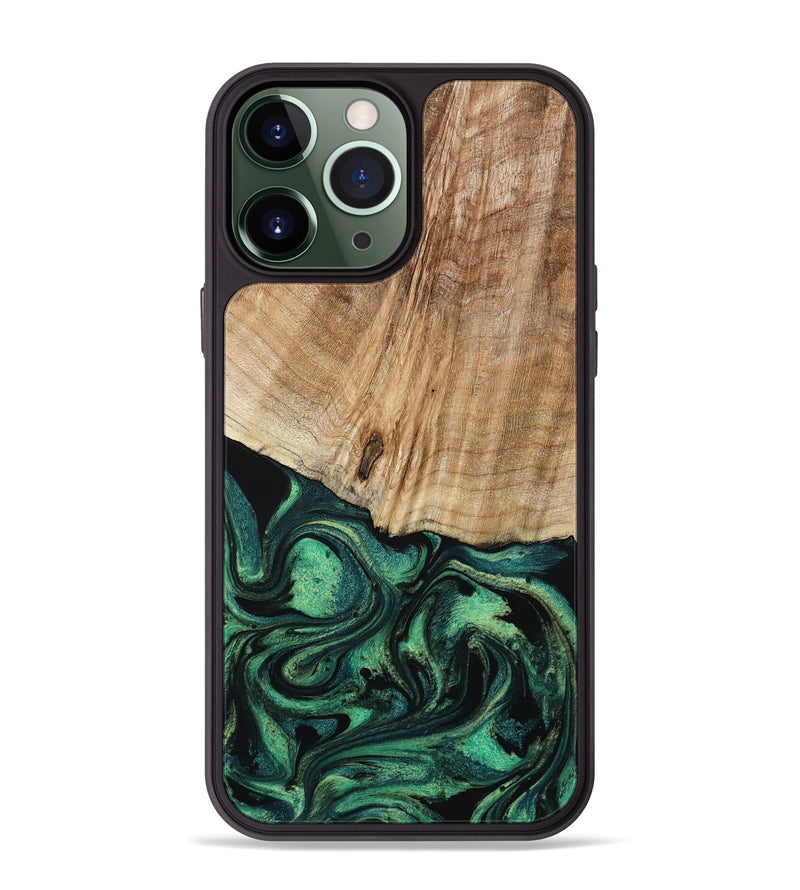 iPhone 13 Pro Max Wood Phone Case - Abe (Green, 794004)