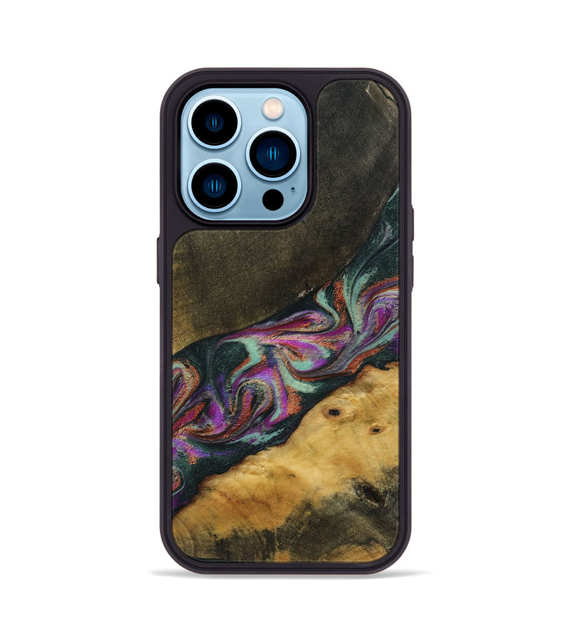 iPhone 14 Pro Wood Phone Case - Makaila (Green, 794008)