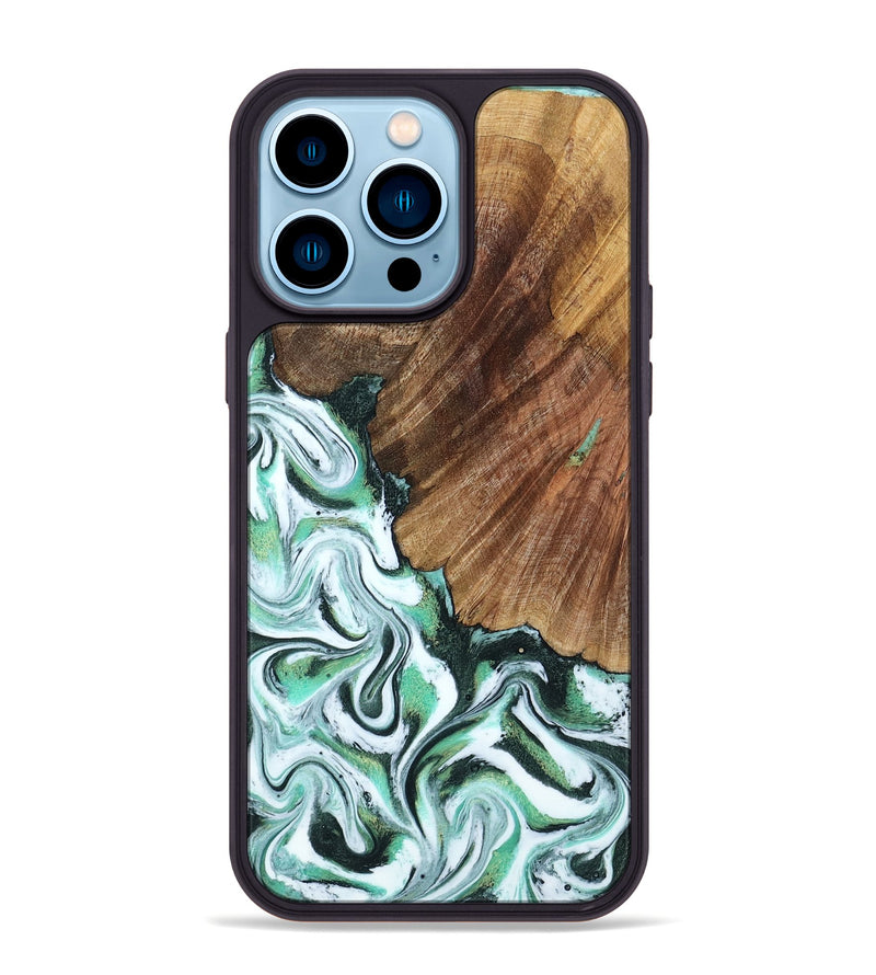 iPhone 14 Pro Max Wood Phone Case - Althea (Green, 794010)